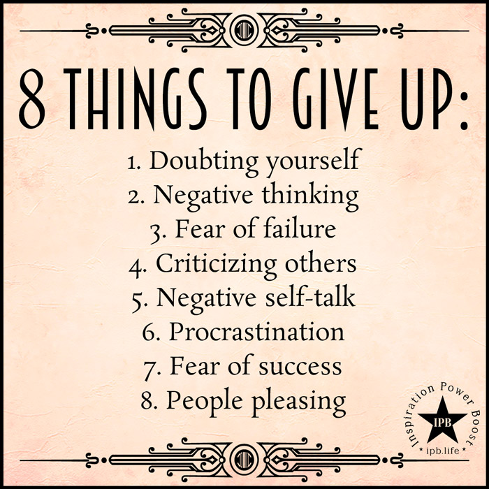 8 Things To Give Up