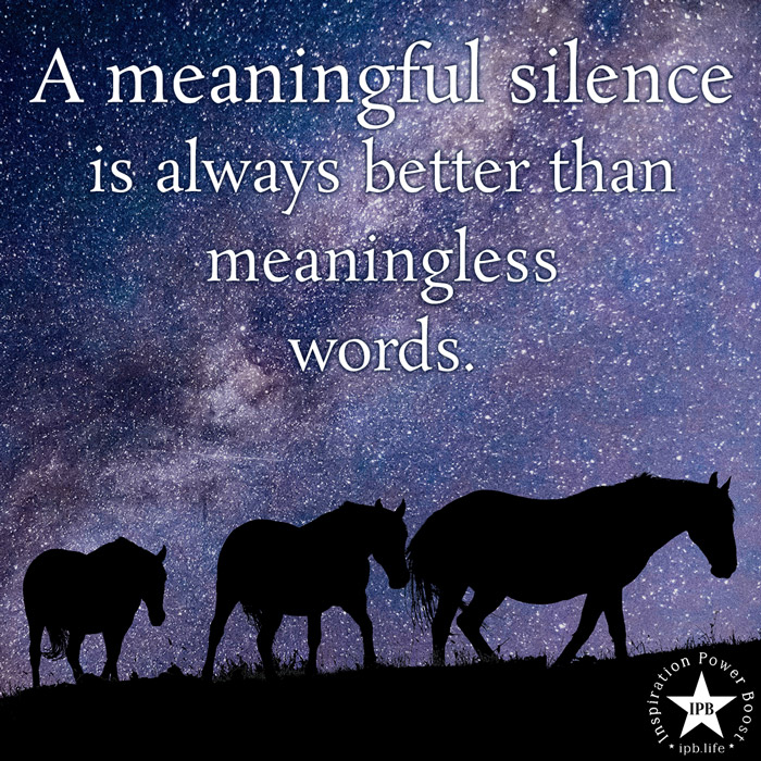 A Meaningful Silence Is Always Better Than Meaningless Words