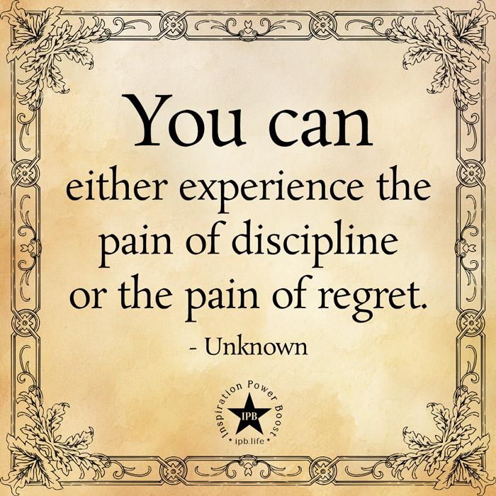 You Can Either Experience The Pain Of Discipline Or