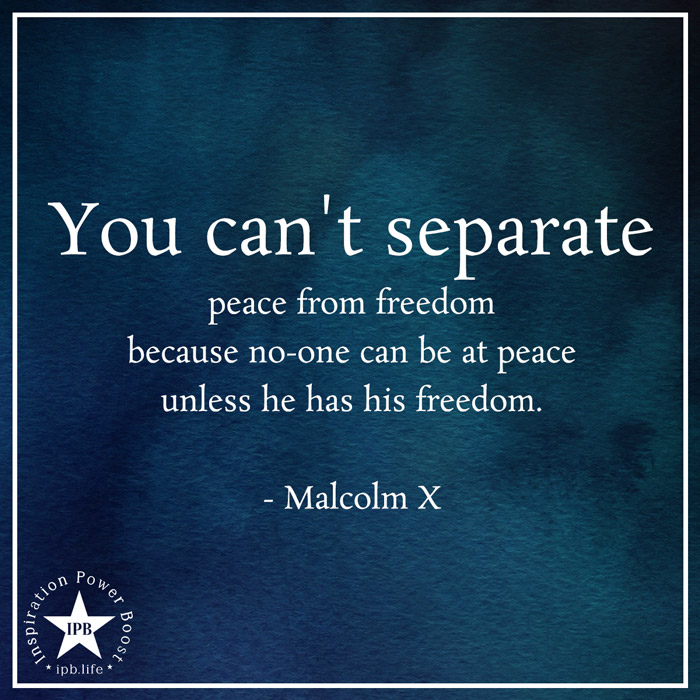 You Can't Separate Peace From Freedom